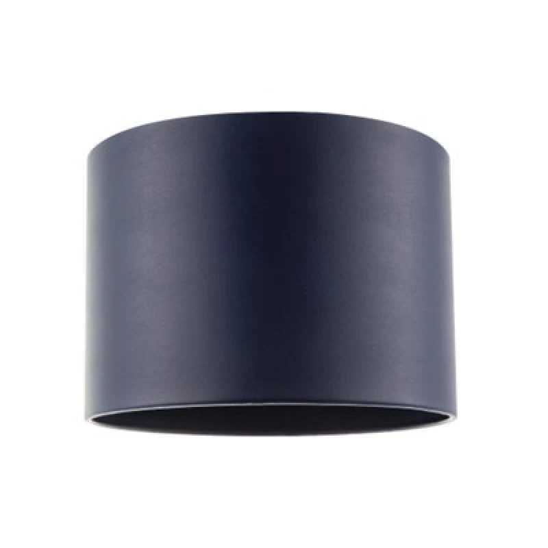 Image of Happy Homewares Classic Navy Blue Faux Leather Lamp Shade With Inner Cotton Lining