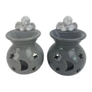 Image of Moon and Stars Cherub Ceramic Oil and Tart Burner