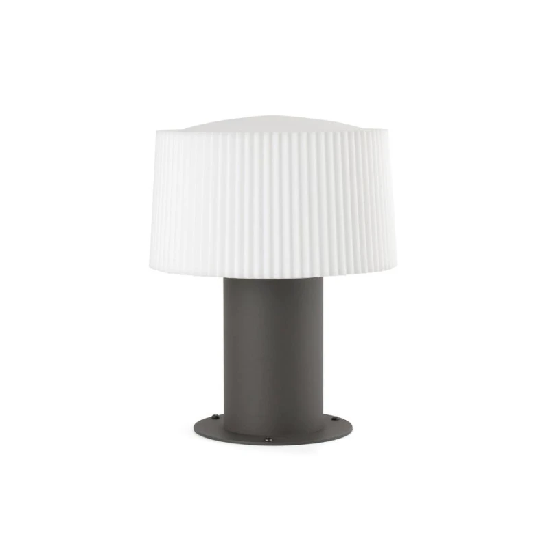 Image of Faro Barcelona Faro Barcelona Muffin Outdoor Pedestal Light - Dark Grey