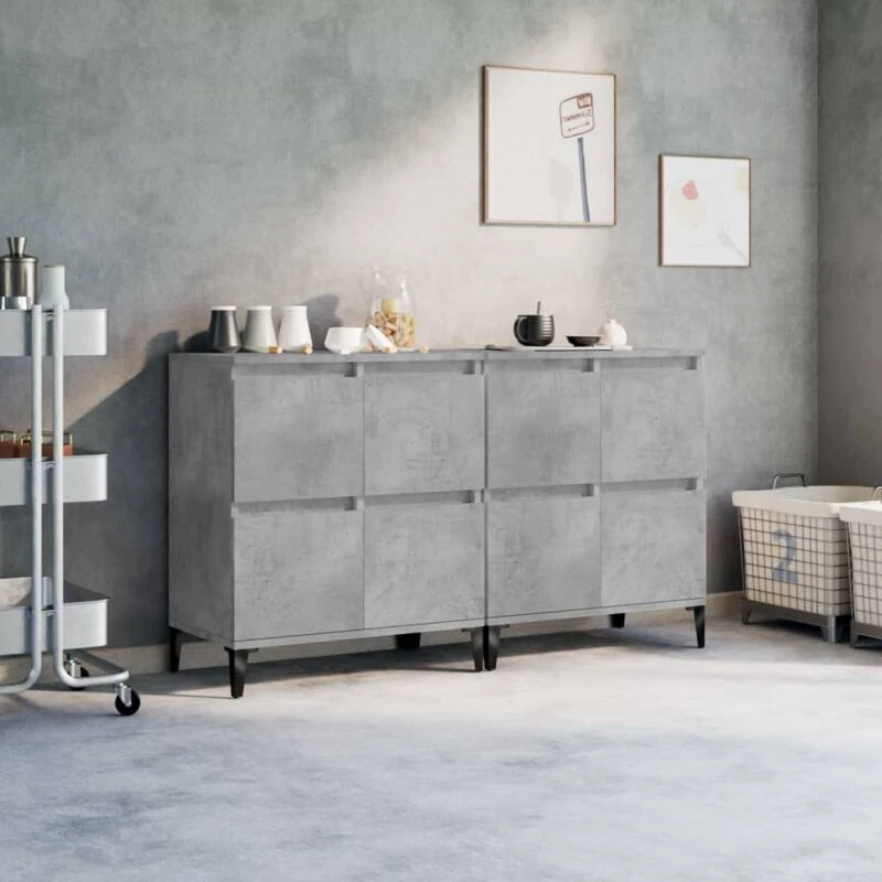 Image of VIDAXL Sideboard 2 pcs Concrete Grey 60x35x70cm Engineered Wood Vidaxl 8720845831486
