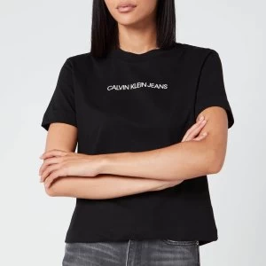 Image of Calvin Klein Jeans Womens Shrunken Institutional T-Shirt - CK Black - XS