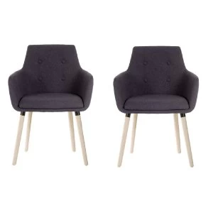 Image of Teknik 4 Legged Soft Padded Office Chair 2 Pack - Graphite