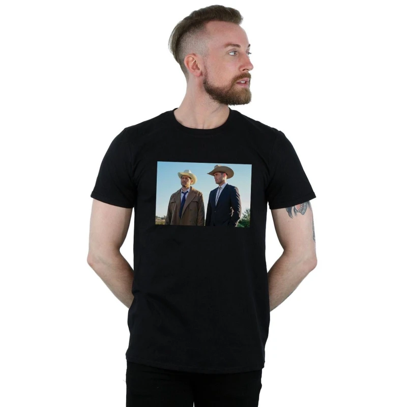 Image of Supernatural Supernatural Men Stetson T-Shirt in Black Size: Small Black S Male 5057972329313