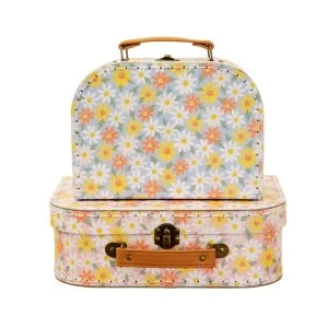 Image of Sass & Belle Pink Daisy 2Pcs Set Suitcases