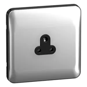 Image of Schneider LSD 1G 2A Round Pin Unswitched Socket Black Insert Polished Chrome - GGBL3070BPC