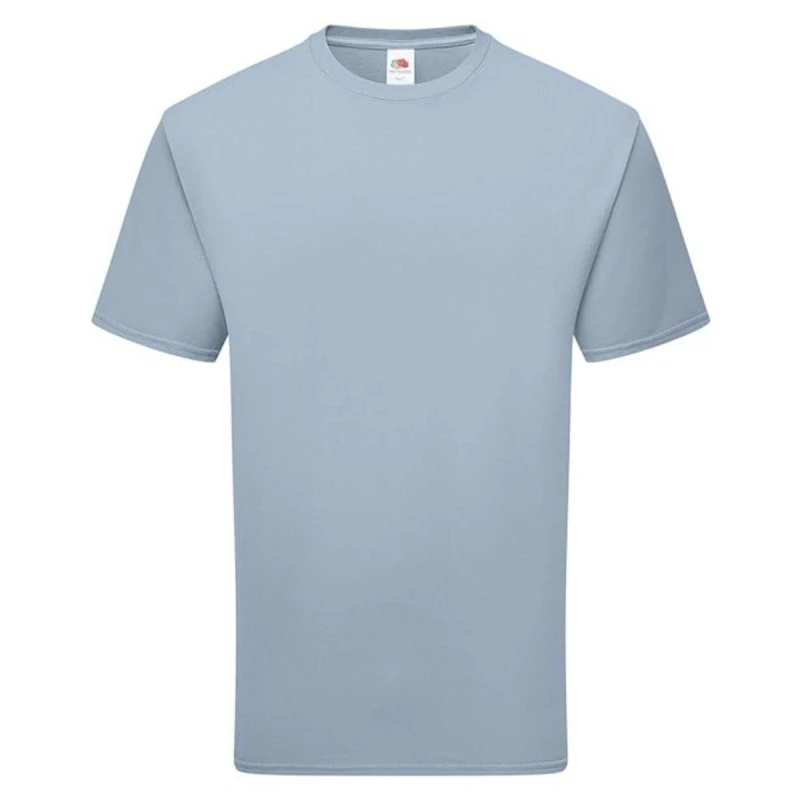 Image of Fruit Of The Loom Fruit of the Loom Men Cotton T-Shirt in Blue Size: Small Blue S Male 5063693930349
