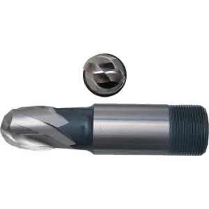 Image of 14.00MM HSS 2 Flute Threaded Shank Ball Nose Short Series Slot Drills