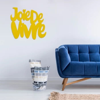 Image of Joie De Vivre - Yellow Yellow Decorative Wooden Wall Accessory