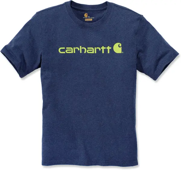 Image of Carhartt EMEA Core Logo Workwear Short Sleeve T-Shirt, blue, Size S