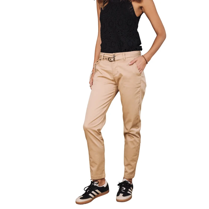 Image of Freeman T Porter Womens chino Trousers Freeman T Porter Claudia Felicita Beige Female 26
