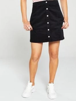 Image of Calvin Klein Jeans Mini Corduroy Button Down Skirt - Black