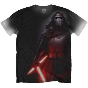 Image of Star Wars - Episode VII Kylo Side Print Unisex Medium T-Shirt - Sublimated,White