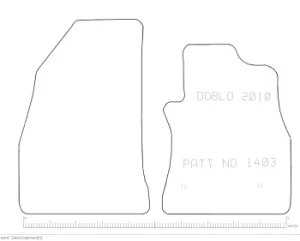 Image of Rubber Car Mat Vauxhall Combo 2012 Onwards Fiat Doblo 2010 Onwards Pattern 1403