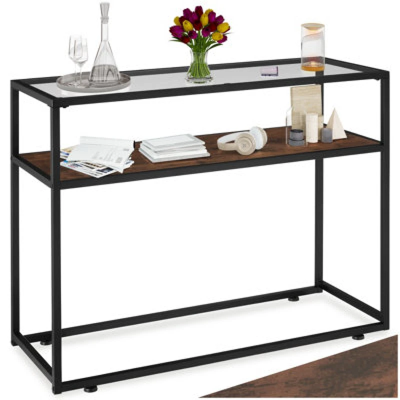 Image of Tectake Console Table Kilkenny - Industrial Wood Dark, Rustic