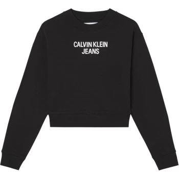 Image of Calvin Klein Jeans Easy Institutional Crew Neck Sweatshirt - CK BLACK BEH