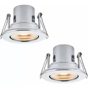 Image of Loops - 2 pack Recessed Tiltable Ceiling Downlight - 8.5W Warm White LED Chrome Plate