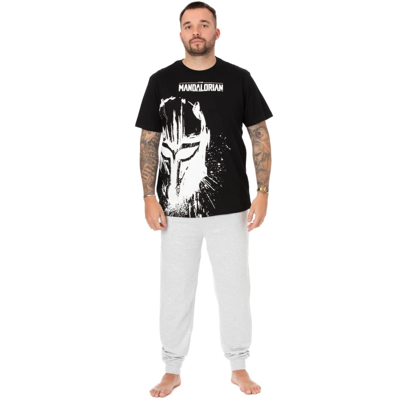 Image of Star Wars Star Wars Men Short Sleeve Long Leg Pyjama Set in Black Size: Small Black S Male 5060977376268
