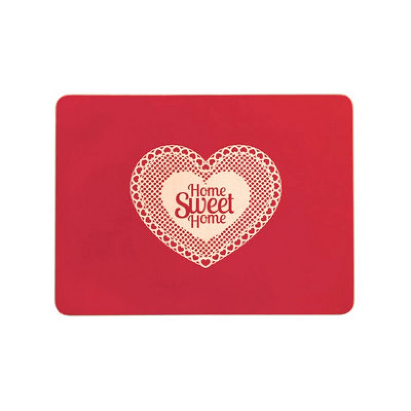 Image of Premier Housewares Set Of Four Home Sweet Home Cork Placemats Red