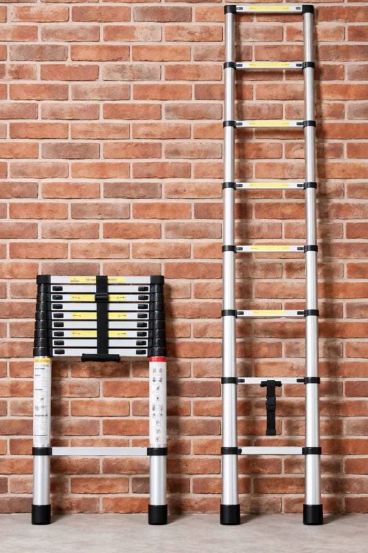 Image of Neo Extendable Aluminium Foldable Telescopic Ladder Black