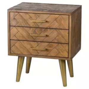Image of Hill Interiors Havana 3 Drawer Bedside Table in Gold