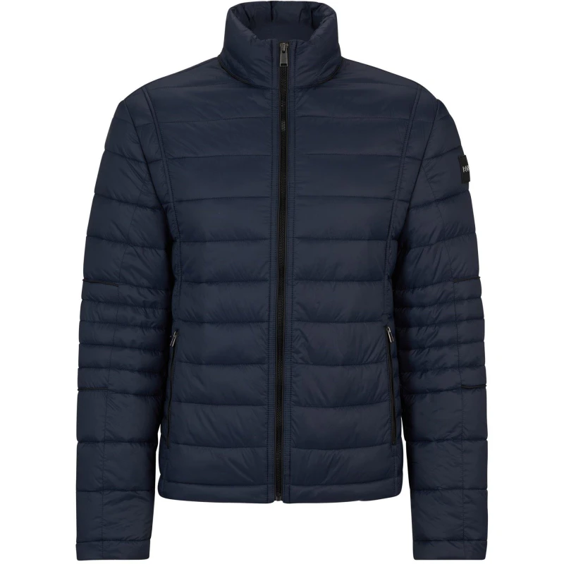 Image of Boss Mens Dampan2 Tailored Structured Formal Coat Dark Blue male XS