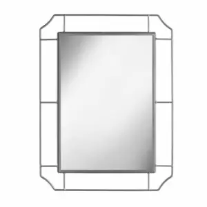 Image of Nielsen Alvo Art Deco Metal Wall Mirror, Silver