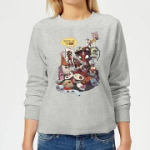 Image of Marvel Deadpool Merchandise Royalties Womens Sweatshirt - Grey - M