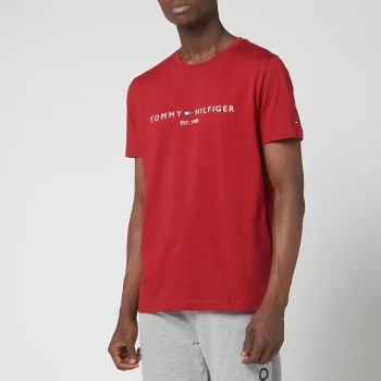 Image of Tommy Hilfiger Mens Logo Crewneck T-Shirt - Regata Red - XL