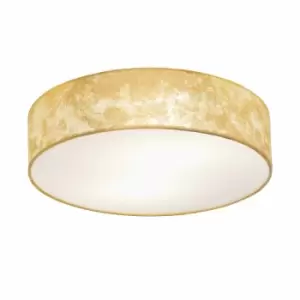 Image of Eglo Textured Gold Fabric Ceiling Light