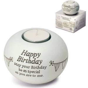 Image of Said with Sentiment Tea Light Holders Happy Birthday