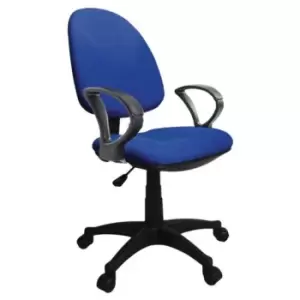 Image of Slingsby Single Lever Operators Chair In Blue With Arms