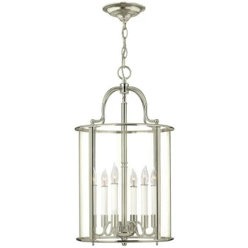 Image of Gentry - 6 Candle Large Pendant Light - Polished Nickel - Elstead
