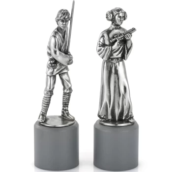 Image of Royal Selangor Star Wars Pewter Chesspieces - Luke and Leia (King/Queen)