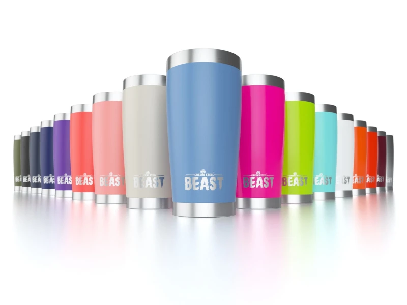 Image of Greens Steel 20oz Silver Reusable Stainless Steel Double Insulated Travel Mug, Silver DYZI0004