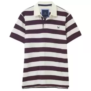Image of Crew Clothing Mens Meridian Polo Ecru/Burgundy Large