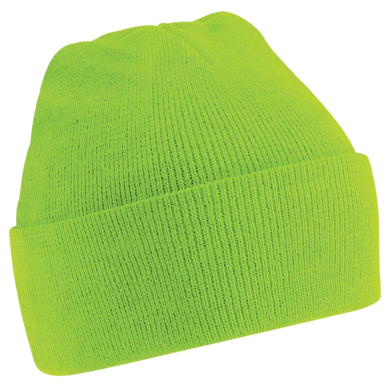 Image of Beechfield Beechfield Men Soft Feel Knitted Winter Hat in Lime Lime One Size Male 5055747801873