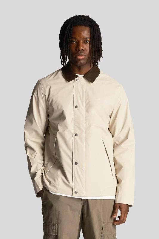Image of Lyle & Scott Mens Coach Jacket Ecru Size: Large Ecru Male L