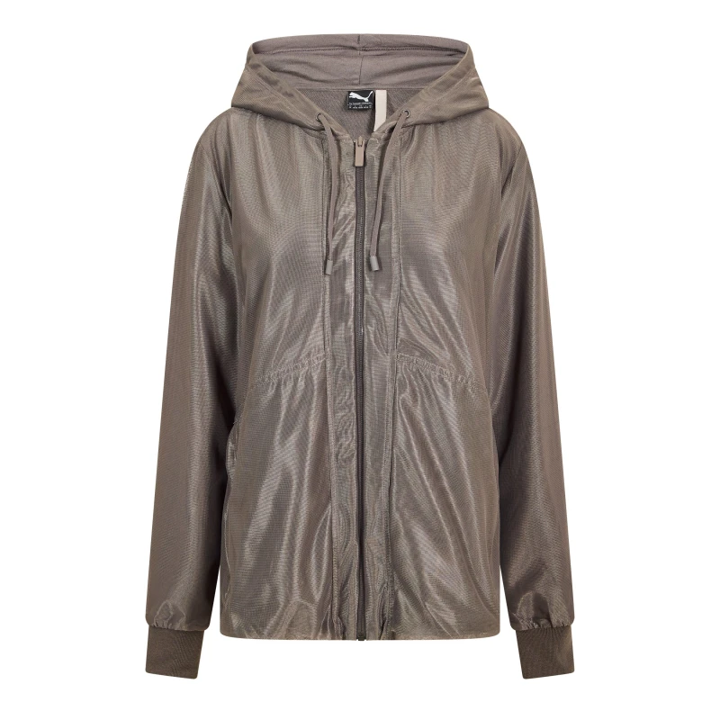 Image of Puma Mesh Hooded Jacket Womens Purple female 12 (M)