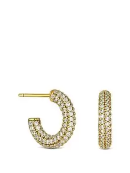 Image of Inicio 14K Gold Plated Recycled Cubic Zirconia Hoop Earrings Gift Pouch