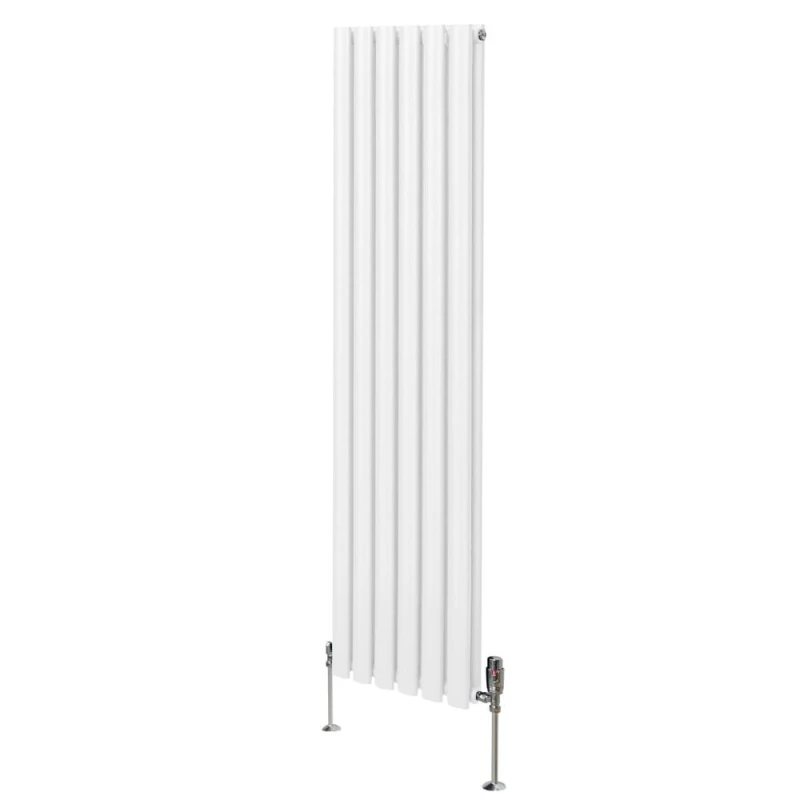 Image of MONSTER-SHOP Oval Column Radiator 1600mm x 360mm & trv Chrome Valves Modern 5055986194347