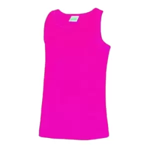 Image of AWDis Childrens/Kids Just Cool Sleeveless Vest Top (5-6 Years) (Hot Pink)