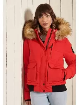 Image of Superdry Everest Bomber Jacket - Red, Size 10, Women
