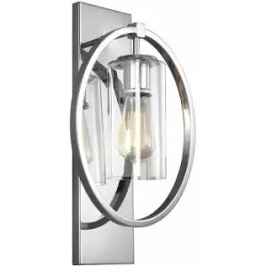 Image of Loops - Wall Light Door Knocker Hoop with Clear Glass Shade Polished Chrome LED E27 60W