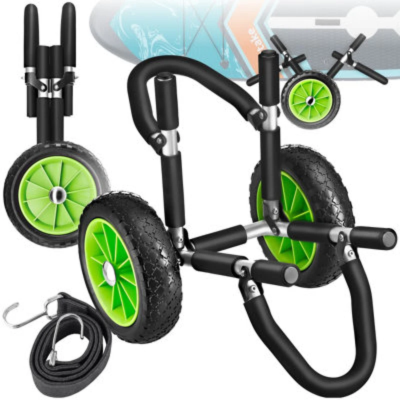 Image of Tectake Surfboard & Sup Trolley Wave Wheel - Including Bungee Cords -Single - Black/green