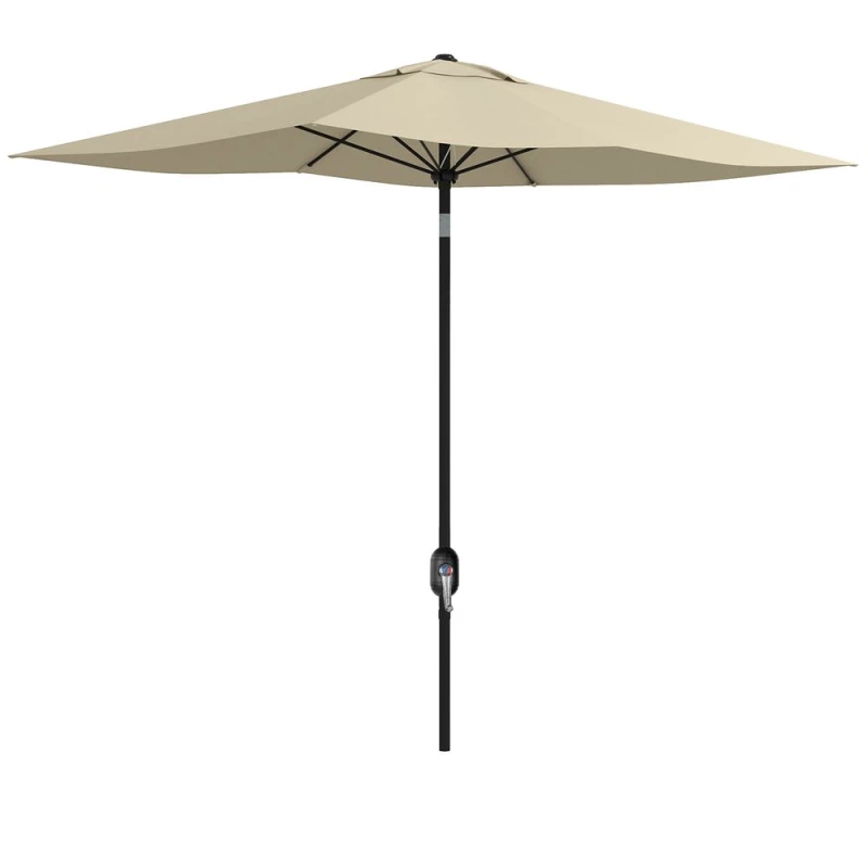 Image of Outsunny 2 x 3(m) Garden Parasol Rectangular Market Umbrella w/ Crank White - Outsunny 5056725387075