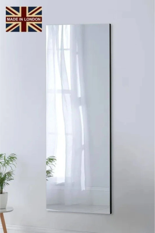 Image of Yearn Mirrors Yearn Mirrors Large Narrow Full Length Wall Mirror in Black One Size Unisex 0716053065650