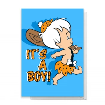 Image of Flintstones New Baby Boy Greetings Card - Large Card