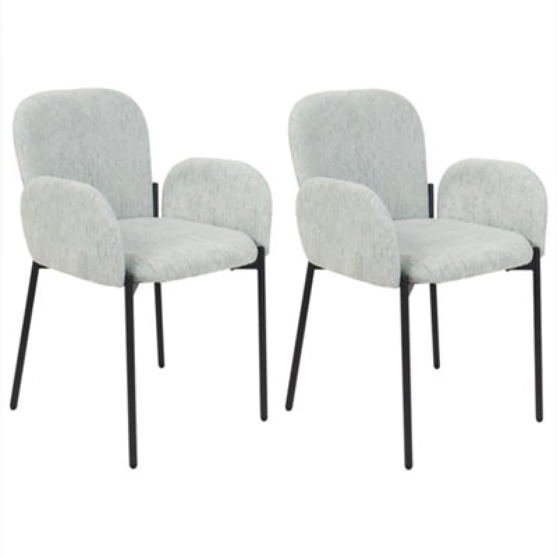 Image of Beliani Set Of 2 Dining Chairs Albee Mint Green