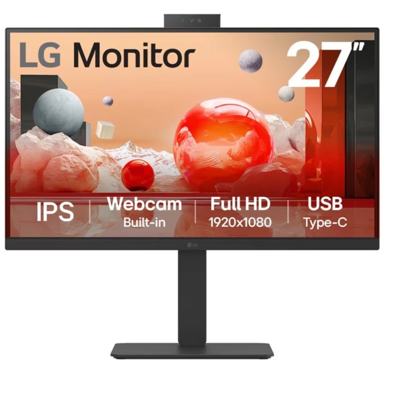 Image of LG 27BA850 27 IPS Full HD 100Hz Height Adjustable Webcam Monitor 27BA850-B.AEK Black