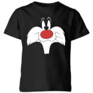 Image of Looney Tunes Sylvester Big Face Kids T-Shirt - Black - 7-8 Years